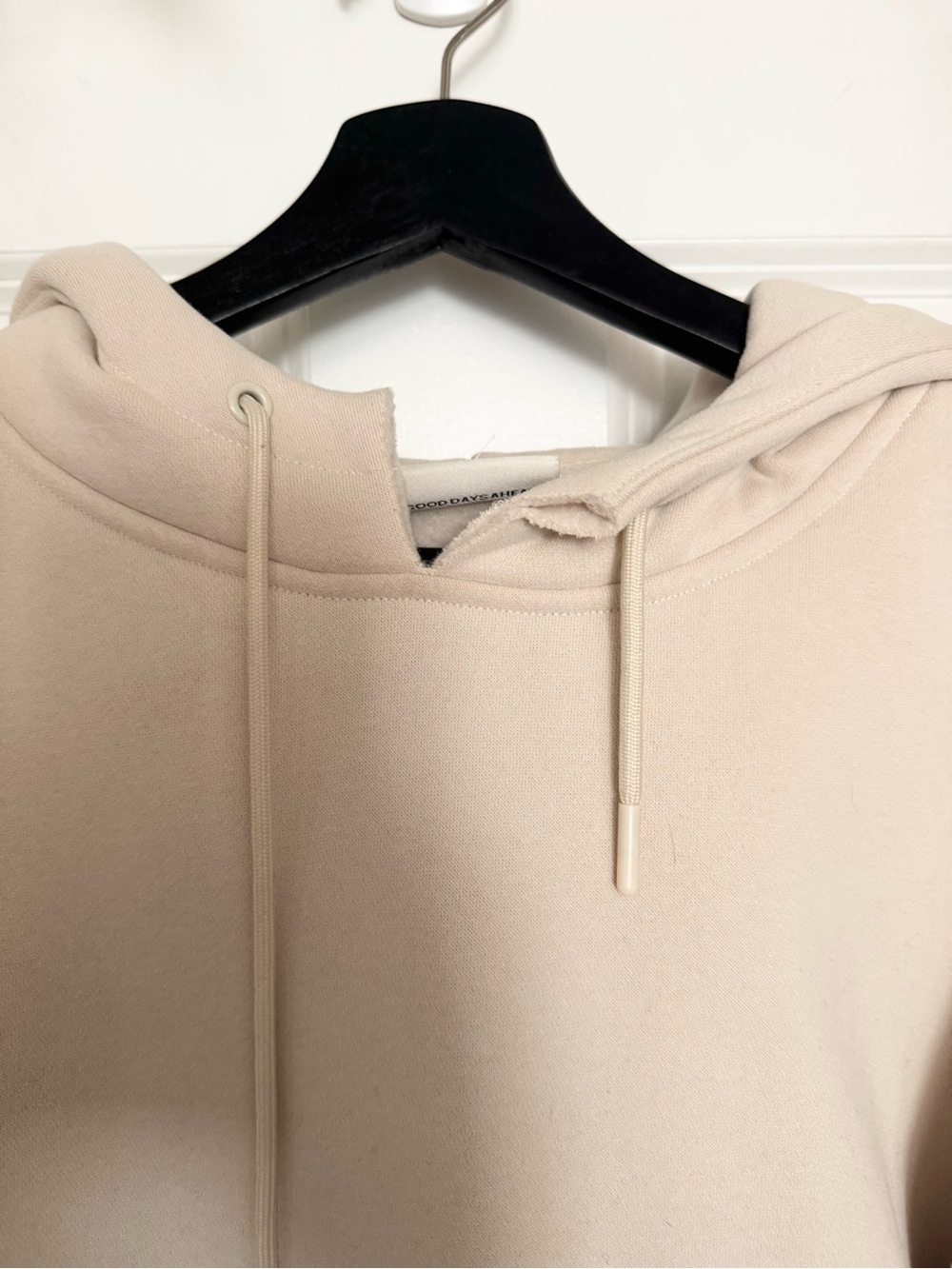 Comfort Oversized Hooded Sweatshirt - Cream - Picture 7 of 8